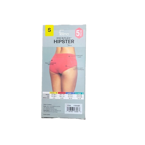 Felina Womens 5-Pk Hipster Underwear Small - Picture 2 of 2